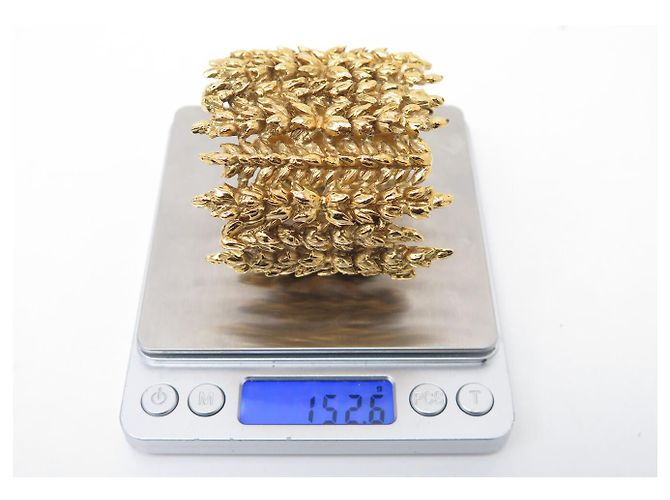 BRACCIALE VINTAGE AURELIE BIDERMANN MANICOTTO EPI 16,5 CM IN METALLO DORATO D'oro - vista 7
