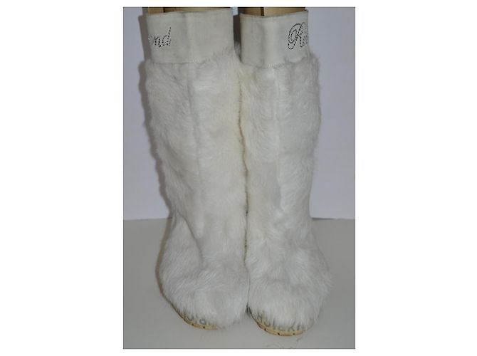 Botas planas de piel blanca John Richmond Blanco - vista 3