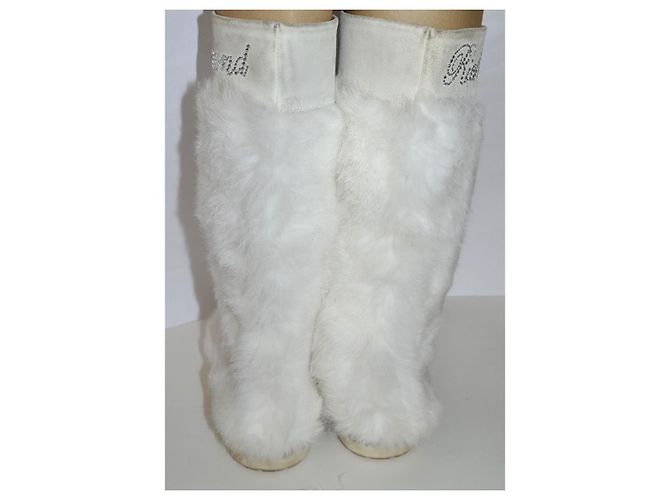 Botas planas de piel blanca John Richmond Blanco - vista 4