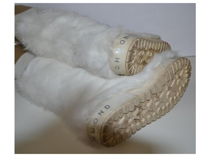Botas planas de piel blanca John Richmond Blanco - vista 5