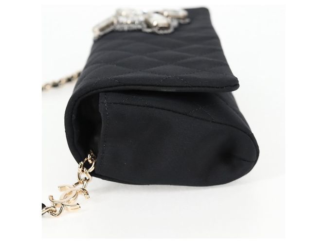 Borsa a Spalla Chanel Chain Flap in Nylon Trapuntato Nero - vista 3