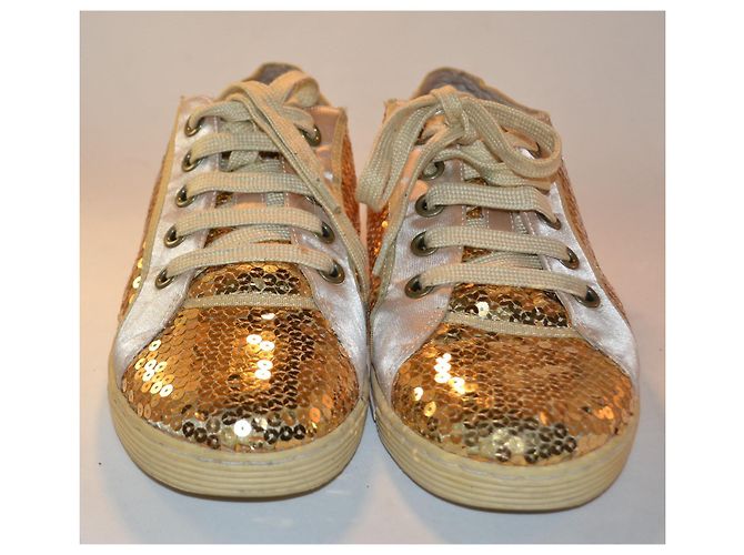 Baskets Moschino à sequins dorés - vue 2
