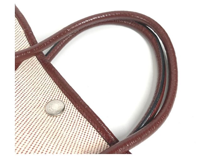 Hermès Borsa Tote HERMES Garden Party TPM Beige Bordò - vista 11