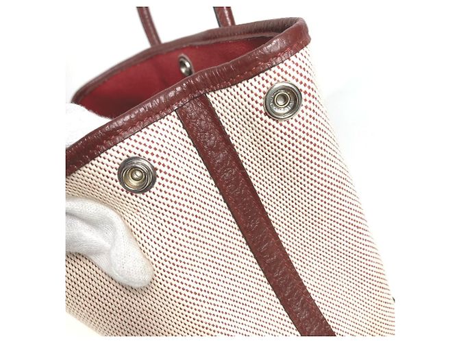 Hermès Borsa Tote HERMES Garden Party TPM Beige Bordò - vista 14