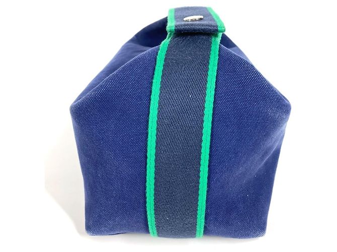 Borsa Vanity Pouch Black GM Hermès Brid Blu Verde - vista 4