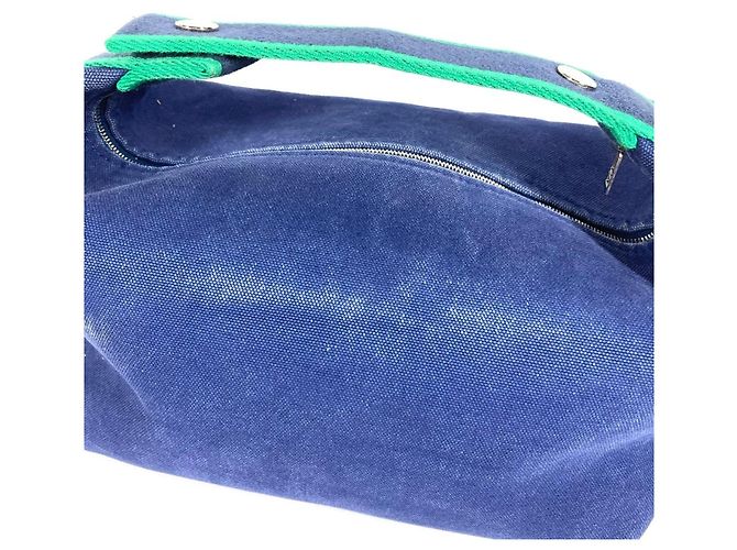 Borsa Vanity Pouch Black GM Hermès Brid Blu Verde - vista 5