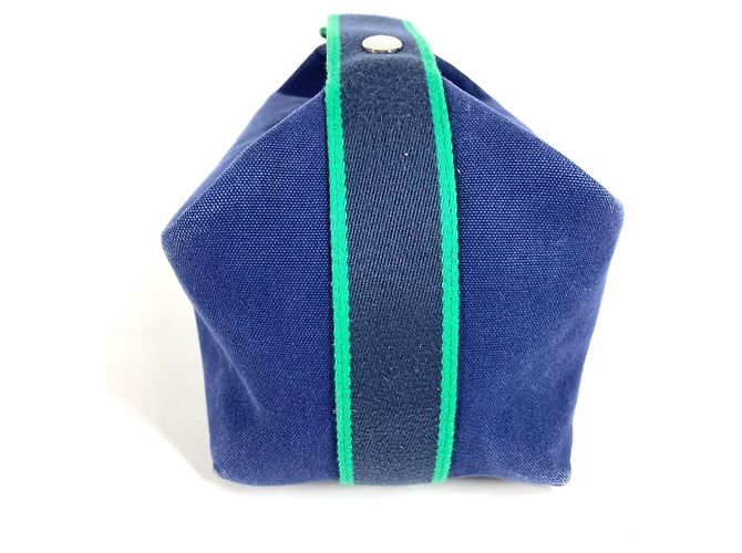 Borsa Vanity Pouch Black GM Hermès Brid Blu Verde - vista 6