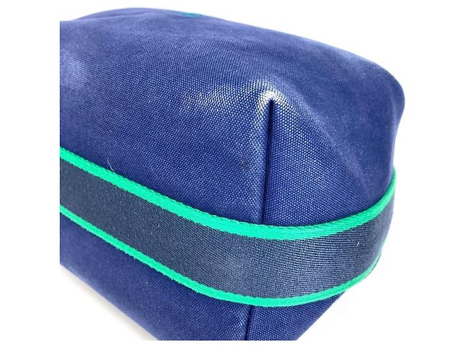 Borsa Vanity Pouch Black GM Hermès Brid Blu Verde - vista 9