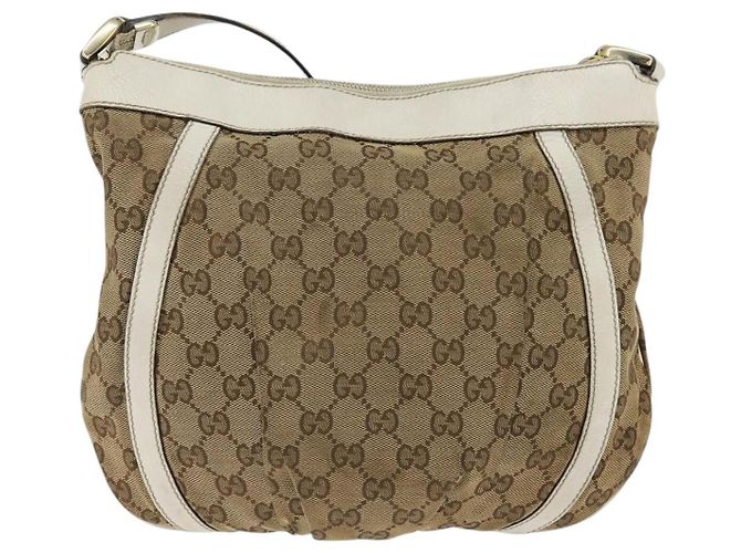 Borsa Messenger D Ring Gucci in Canvas GG Media Beige - vista 2