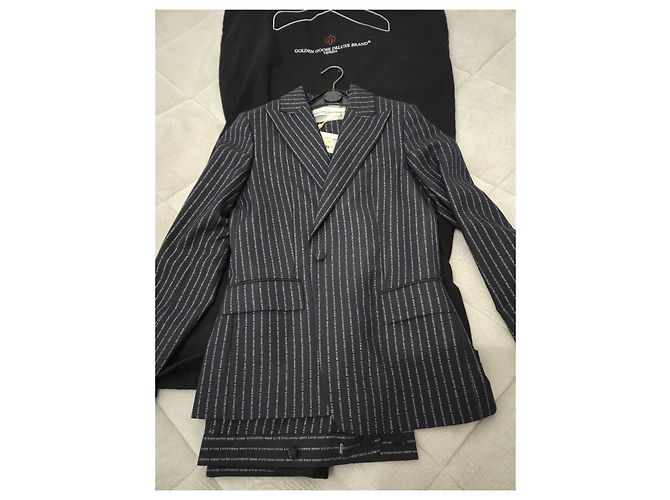 Golden Goose Deluxe Brand Blazer Golden Goose blu navy e argento a righe - vista 6