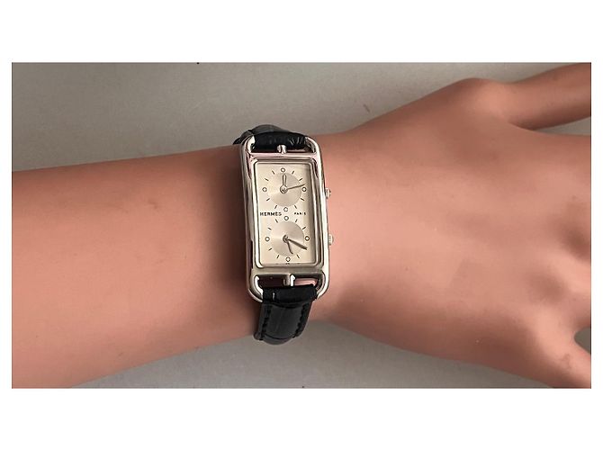 Orologio Hermès Cape Cod 2 movimenti in acciaio Argento - vista 9