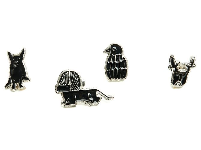 Chanel Set di 4 Spille Pin 2023 Argento Nero Smalto - vista 8