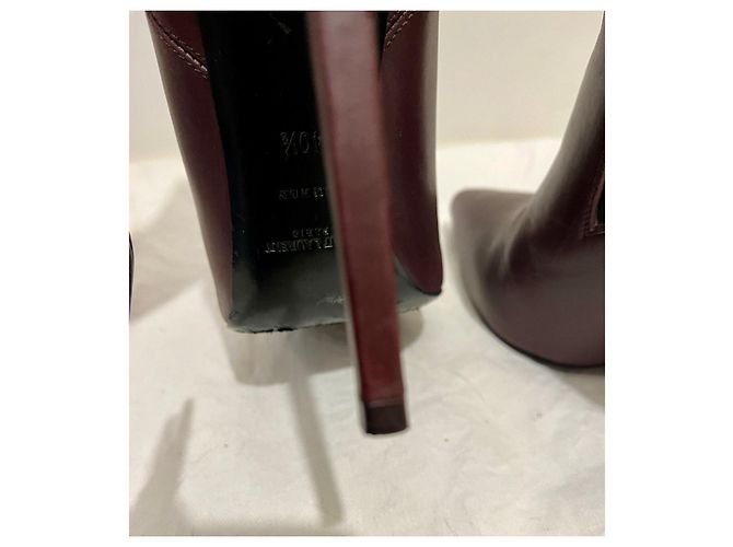 Saint Laurent Botín stiletto Janis Chelsea en burdeos Castaño Morado oscuro - vista 12