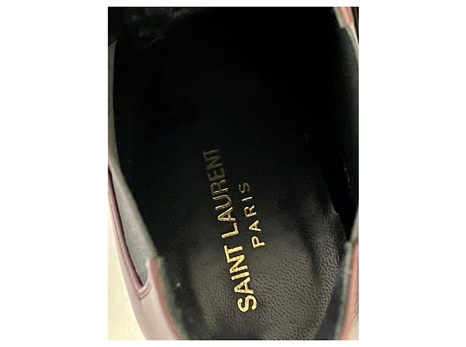 Saint Laurent Botín stiletto Janis Chelsea en burdeos Castaño Morado oscuro - vista 7