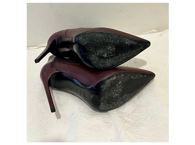Saint Laurent Botín stiletto Janis Chelsea en burdeos Castaño Morado oscuro - vista 8