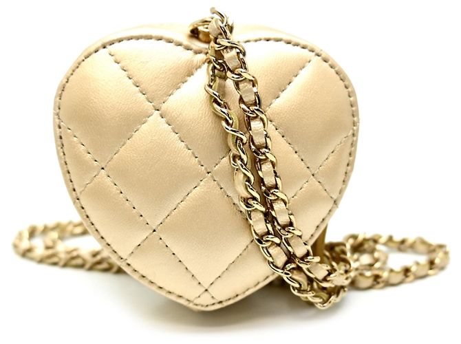 Bolso de cadena mini corazón matelassé de Chanel Dorado - vista 2