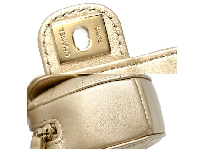 Bolso de cadena mini corazón matelassé de Chanel Dorado - vista 7