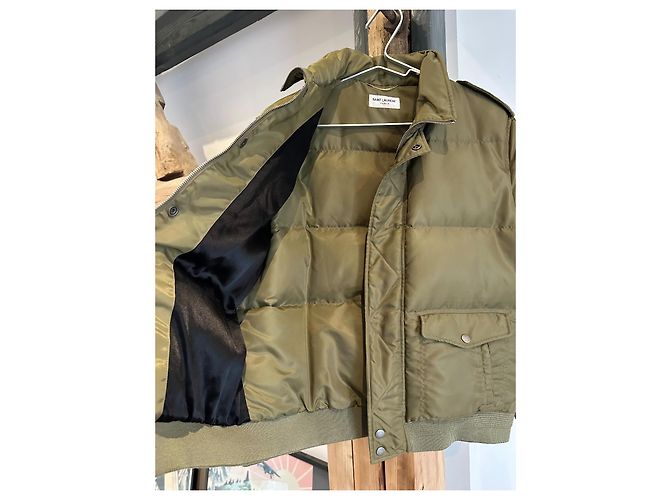 Chaqueta de plumas Saint Laurent Caqui - vista 3