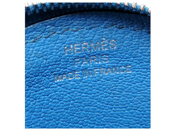 Monedero de cabra Hermès Plata Azul - vista 6