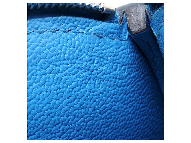 Monedero de cabra Hermès Plata Azul - vista 7