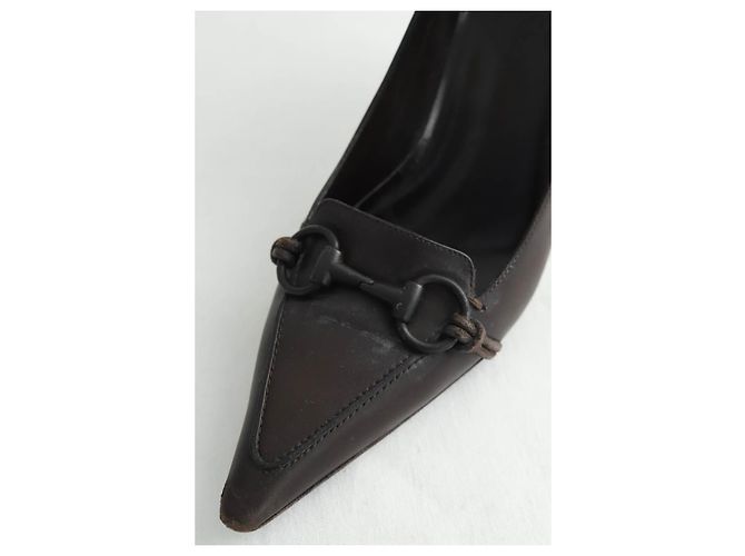 Gucci Tacchi in pelle marrone - vista 5