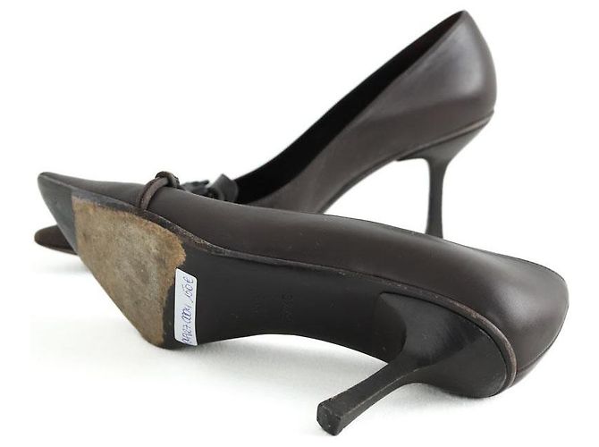 Gucci Tacchi in pelle marrone - vista 6