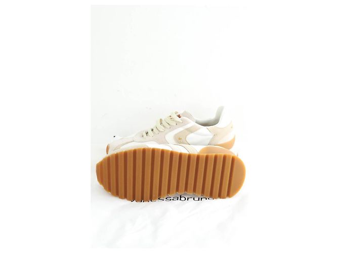 Vanessa Bruno Beige Leder-Sneaker - Ansicht 6
