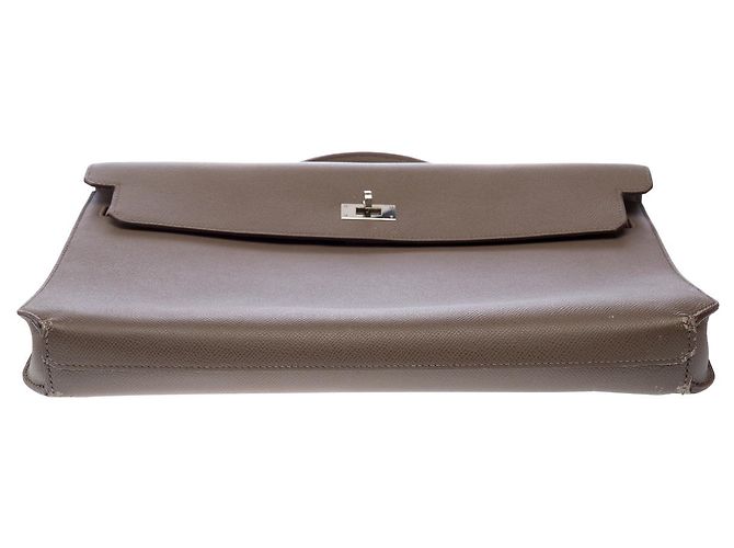 Hermès Bolso HERMES Kelly Depeches de Cuero Gris - 102969 - vista 10