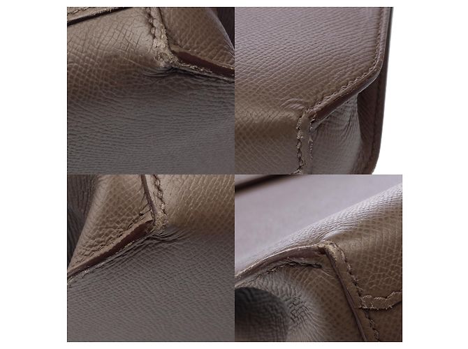 Hermès Bolso HERMES Kelly Depeches de Cuero Gris - 102969 - vista 11