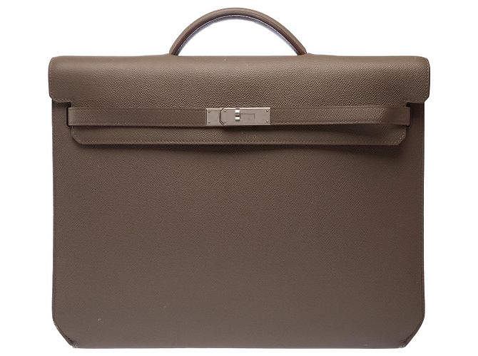 Hermès Bolso HERMES Kelly Depeches de Cuero Gris - 102969 - vista 2