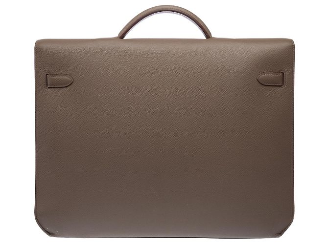 Hermès Bolso HERMES Kelly Depeches de Cuero Gris - 102969 - vista 3