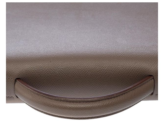 Hermès Bolso HERMES Kelly Depeches de Cuero Gris - 102969 - vista 9