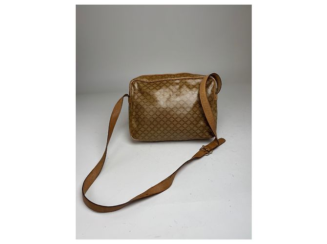 Céline Vintage Celine Paris Patentes Leder Triomphe Monogramm Tasche Braun Golden - Ansicht 2