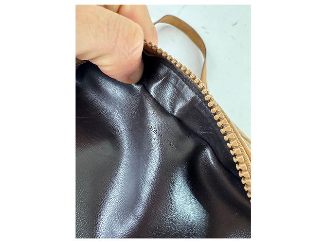 Céline Vintage Celine Paris Patentes Leder Triomphe Monogramm Tasche Braun Golden - Ansicht 4