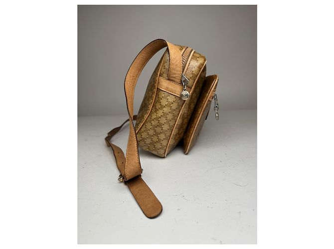 Céline Vintage Celine Paris Patentes Leder Triomphe Monogramm Tasche Braun Golden - Ansicht 5