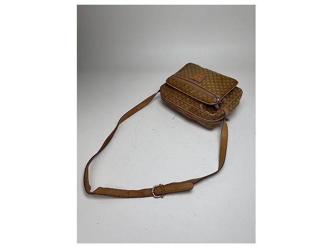 Céline Vintage Celine Paris Patentes Leder Triomphe Monogramm Tasche Braun Golden - Ansicht 9