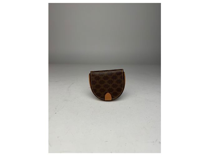 Céline Vintage Celine Triomphe Monogramm Lederhandtasche Braun - Ansicht 10