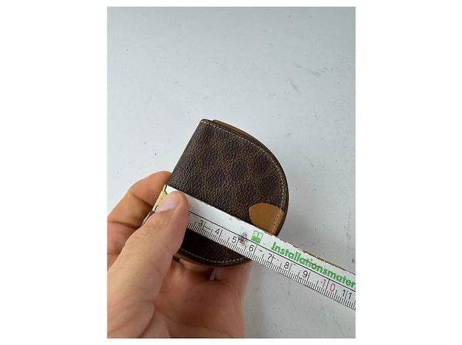 Céline Vintage Celine Triomphe Monogramm Lederhandtasche Braun - Ansicht 9