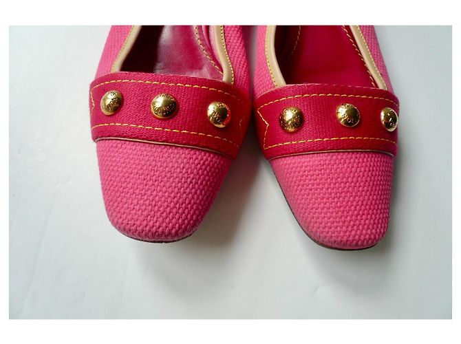 LOUIS VUITTON Bailarinas de Piqué de Algodón Rosa Brillante 36 BUEN ESTADO - vista 3