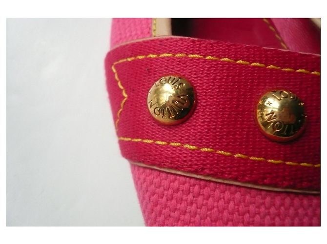 LOUIS VUITTON Bailarinas de Piqué de Algodón Rosa Brillante 36 BUEN ESTADO - vista 4