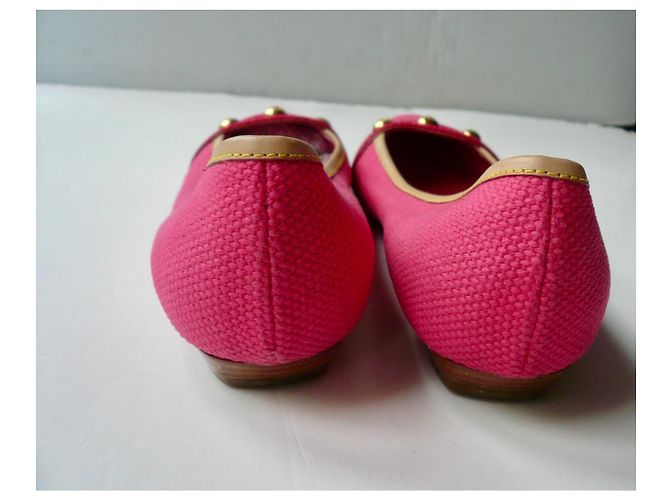 LOUIS VUITTON Bailarinas de Piqué de Algodón Rosa Brillante 36 BUEN ESTADO - vista 7