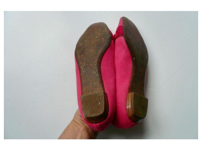 LOUIS VUITTON Bailarinas de Piqué de Algodón Rosa Brillante 36 BUEN ESTADO - vista 8