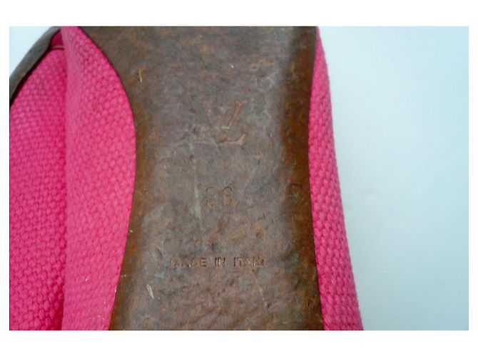 LOUIS VUITTON Bailarinas de Piqué de Algodón Rosa Brillante 36 BUEN ESTADO - vista 9