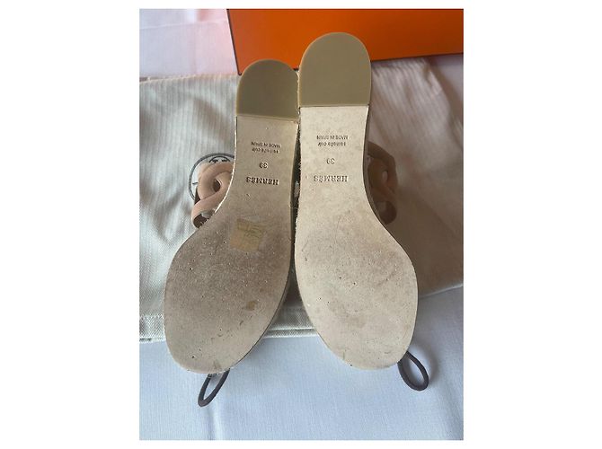 Espadrilles Hermès Ithéa 30 in scamosciato beige - vista 5