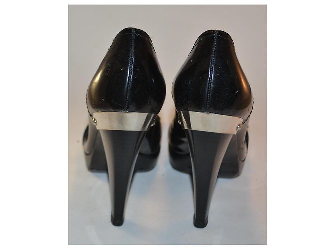 Décolleté Sebastian nere e argento in vernice Nero - vista 3