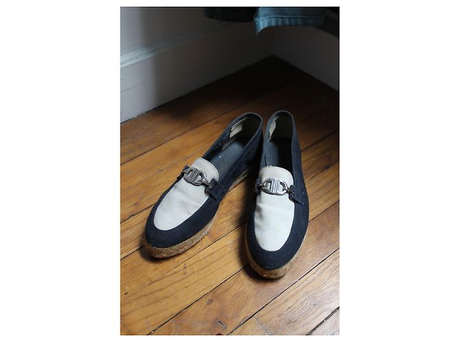 Dior Blue and White Fabric Espadrilles Size 37 - view 2