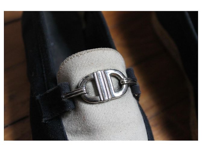 Dior Blue and White Fabric Espadrilles Size 37 - view 4