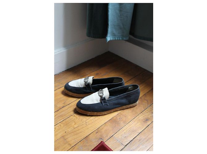 Dior Blue and White Fabric Espadrilles Size 37 - view 5