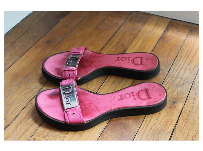 Dior rosa Leder- und Gummisandalen Größe 37 Pink - Ansicht 4