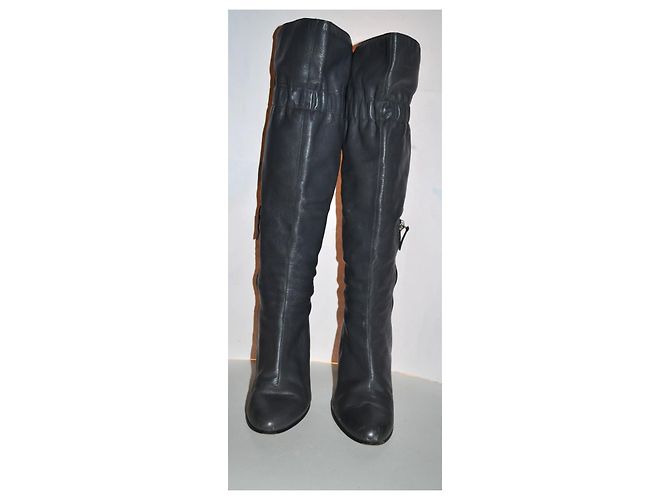 Moschino Cheap And Chic Lederstiefel grau Größe 36 - Ansicht 2